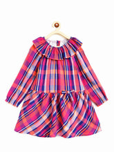 Load image into Gallery viewer, Campana Girls Chloe Full Sleeves Dress - Checks - Pink & Navy