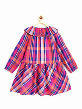 Load image into Gallery viewer, Campana Girls Chloe Full Sleeves Dress - Checks - Pink & Navy