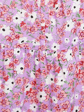 Load image into Gallery viewer, Campana Girls Myra Midi Length Floral Printed Dress - Purple