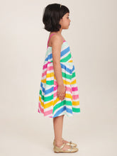 Load image into Gallery viewer, Campana Girls Myra Midi Length Dress - Rainbow Waves - Multicolour