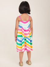 Load image into Gallery viewer, Campana Girls Myra Midi Length Dress - Rainbow Waves - Multicolour