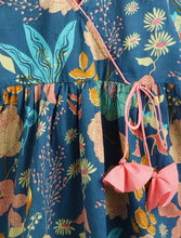Load image into Gallery viewer, Campana Girls Nihira Flared Kurta - Ocean Garden Print - Blue & Multi