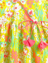 Load image into Gallery viewer, Campana Girls Nihira Pure Cotton Seamless Floral Print Kurta - Lime Green & Peach