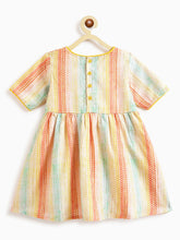 Load image into Gallery viewer, Campana Girls Nihira Kurta Pants Set - Chevron Print - Yellow & Multicolour