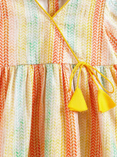 Load image into Gallery viewer, Campana Girls Nihira Kurta Pants Set - Chevron Print - Yellow & Multicolour