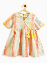 Load image into Gallery viewer, Campana Girls Nihira Kurta Pants Set - Chevron Print - Yellow & Multicolour