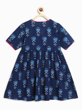 Load image into Gallery viewer, Campana Girls Nihira Sharara Set with Dupatta - Ethnic Motif - Indigo Blue