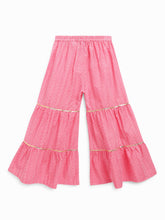 Load image into Gallery viewer, Campana Girls Nihira Sharara Set with Embroidered Dupatta - Blockprint & Zigzag - Pink & White