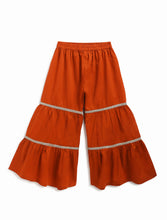 Load image into Gallery viewer, Campana Girls Nihira Floral Printed Cotton Kurta Sharara & Dupatta Set - Navy & Rust