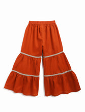 Load image into Gallery viewer, Campana Girls Nihira Floral Printed Cotton Kurta Sharara & Dupatta Set - Navy & Rust