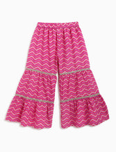 Load image into Gallery viewer, Campana Girls Nihira Floral Printed Cotton Kurta Sharara & Dupatta Set - Purple & Pink