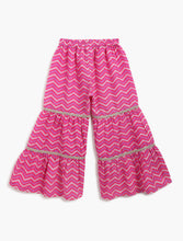 Load image into Gallery viewer, Campana Girls Nihira Floral Printed Cotton Kurta Sharara & Dupatta Set - Purple & Pink