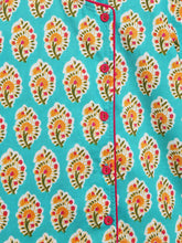 Load image into Gallery viewer, Campana Girls Himani Kurta with Dhoti Pants - Paisley Block Print - Blue & Yellow