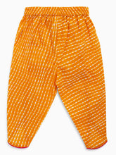 Load image into Gallery viewer, Campana Girls Himani Kurta with Dhoti Pants - Paisley Block Print - Blue & Yellow