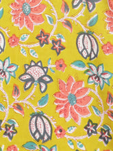 Load image into Gallery viewer, Campana Girls Manjari Statement Sleeve Kurta - Floral Vines Print - Lime Green