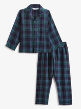 Load image into Gallery viewer, Campana Kids Full Sleeves Nightsuit - Plaid Checks - Navy, Blue & Green