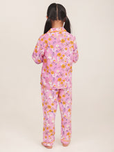 Load image into Gallery viewer, Campana Girls Full Sleeves Nightsuit - Floral Print - Pink