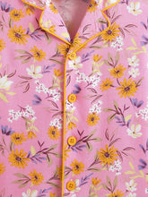 Load image into Gallery viewer, Campana Girls Full Sleeves Floral Printed Nightsuit - Pink & Orange