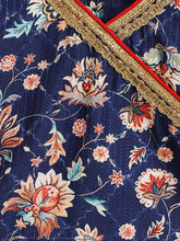 Load image into Gallery viewer, Campana Girls Heera Lehenga Set - Enchanted Garden Print - Navy Blue