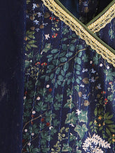 Load image into Gallery viewer, Campana Girls Heera Lehenga Choli with Dupatta Set - Divine Forest Print - Navy Blue