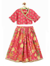 Load image into Gallery viewer, Campana Girls Heera Lehenga Set - Floral Print - Pink