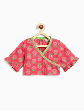 Load image into Gallery viewer, Campana Girls Heera Lehenga Set - Floral Print - Pink