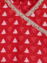 Load image into Gallery viewer, Campana Girls Heera Pure Cotton Geometric Print Lehenga Choli Set - Red