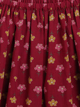 Load image into Gallery viewer, Campana Girls Heera Pure Cotton Block Print Lehenga Choli Set - Maroon