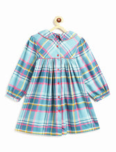Load image into Gallery viewer, Campana Girls Callie Checked Dress With Collar - Blue & Pink