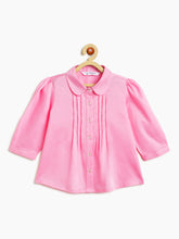 Load image into Gallery viewer, Campana Girls Aria Pure Cotton Pleated Top - Candy Pink