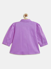 Load image into Gallery viewer, Campana Girls Aria Pure Cotton Pleated Top - Lavender