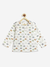 Load image into Gallery viewer, Campana Kids Appu Cotton Nightsuit - Baby Elephants Print - White & Green
