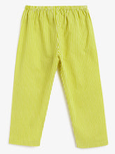 Load image into Gallery viewer, Campana Kids Appu Cotton Nightsuit - Dino Print - Off White & Lime Green