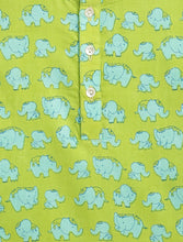 Load image into Gallery viewer, Campana Kids Appu Pure Cotton Nightsuit - Elephants Print - Blue & Green