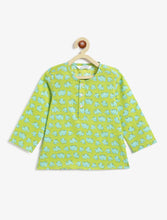 Load image into Gallery viewer, Campana Kids Appu Pure Cotton Nightsuit - Elephants Print - Blue & Green
