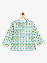 Load image into Gallery viewer, Campana Kids Appu Pure Cotton Floral Print Nightsuit - Blue & Green