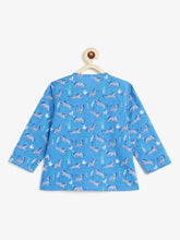 Load image into Gallery viewer, Campana Kids Appu Pure Cotton Floral Print Nightsuit - Blue & Green