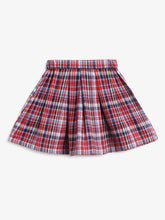 Load image into Gallery viewer, Campana Girls Fiona Pleated Skirt - Checks - Red & French Blue