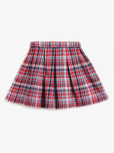 Load image into Gallery viewer, Campana Girls Fiona Pleated Skirt - Checks - Red & French Blue