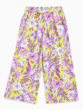 Load image into Gallery viewer, Campana Girls Mia Crop Top with Trousers Clothing Set - Tropical Floral Print - Yellow & Pink