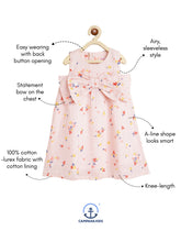 Load image into Gallery viewer, Campana Girls Claire Dress with Bow - Flower Scatter Print - Pink