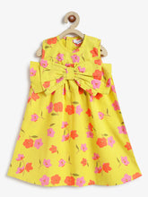 Load image into Gallery viewer, Campana Girls Claire Pure Cotton Floral Printed Dress with Bow - Yellow