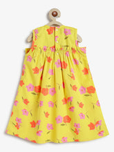 Load image into Gallery viewer, Campana Girls Claire Pure Cotton Floral Printed Dress with Bow - Yellow