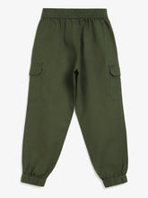 Load image into Gallery viewer, Campana Boys Travis Cotton-Lycra Cargo Joggers - Military Green