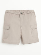 Load image into Gallery viewer, Campana Boys Yohan 100% Cotton Cargo Shorts - Light Grey