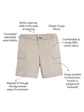 Load image into Gallery viewer, Campana Boys Yohan 100% Cotton Cargo Shorts - Light Grey