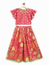 Load image into Gallery viewer, Campana Girls Gulnaz Lehenga Set - Floral Print - Pink