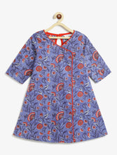 Load image into Gallery viewer, Campana Girls Mira A-Line Kurta - Floral Print - Blue & Red