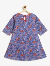Load image into Gallery viewer, Campana Girls Mira A-Line Kurta - Floral Print - Blue & Red