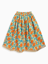 Load image into Gallery viewer, Campana Girls Diya Lehenga Set - Floral Print - Blue & Orange